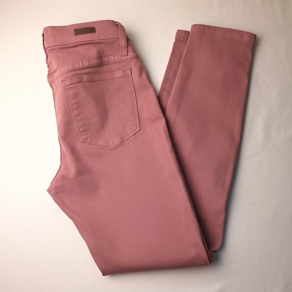 Lila Ryan Womens Mid Rise Skinny Stretch Jeans Size 27/4 Rose Pink Pastel Casual
